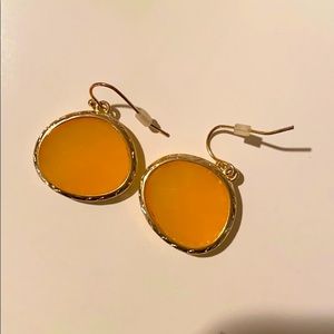 Yellow and Gold Stone Earrings